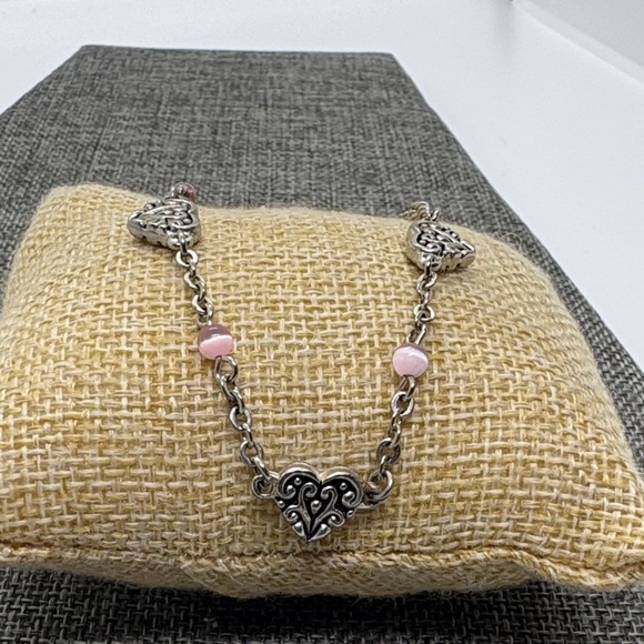 Brighton Heart Bracelet with Pink Cat Eye Beads - Picture 3 of 6